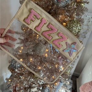 Clear Pouch with Pink Glitter Letters